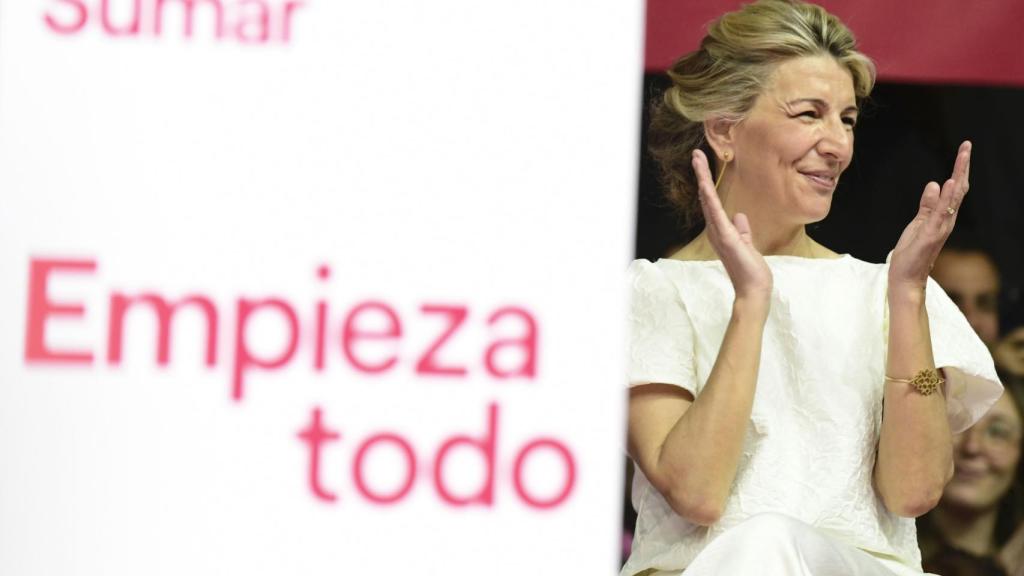 Yolanda Díaz, este domingo, en la presentación de Sumar.