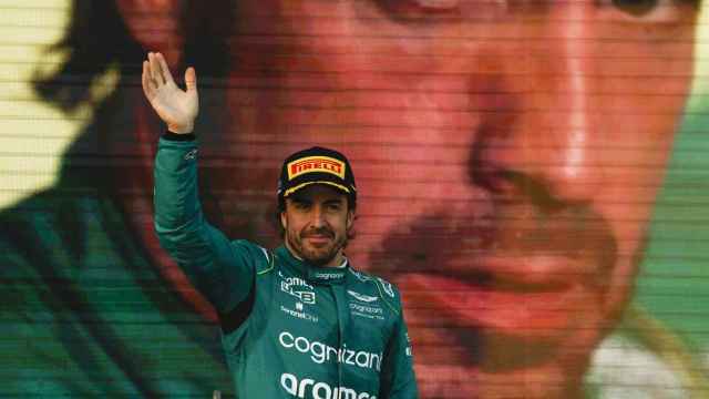 Fernando Alonso, en el podio del Gran Premio de Australia de la Fórmula 1 2023