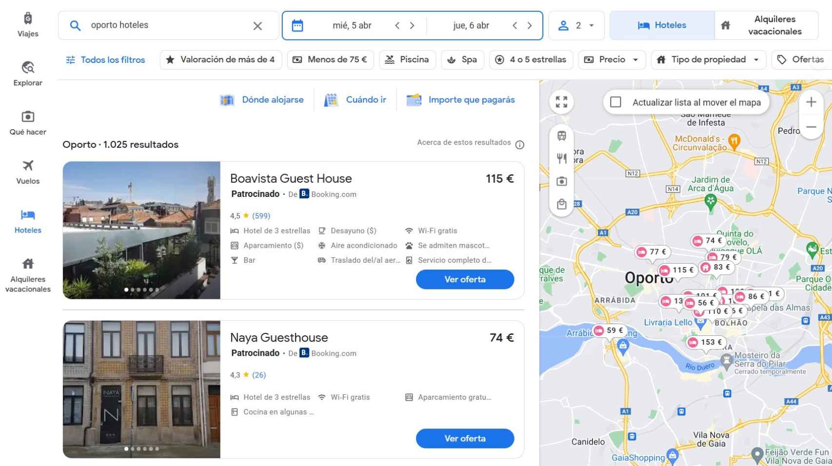 Hoteles Google