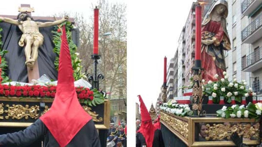 Pasos de la procesión del Silencio que baja desde Pizarrales a la ciudad