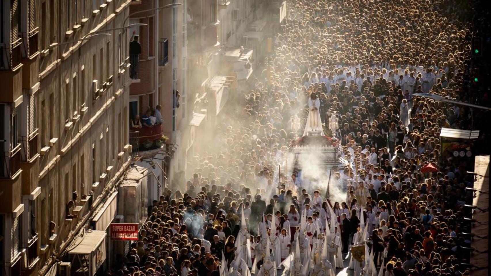 El Cautivo procesiona por las calles de Málaga durante la Semana Santa de 2023.