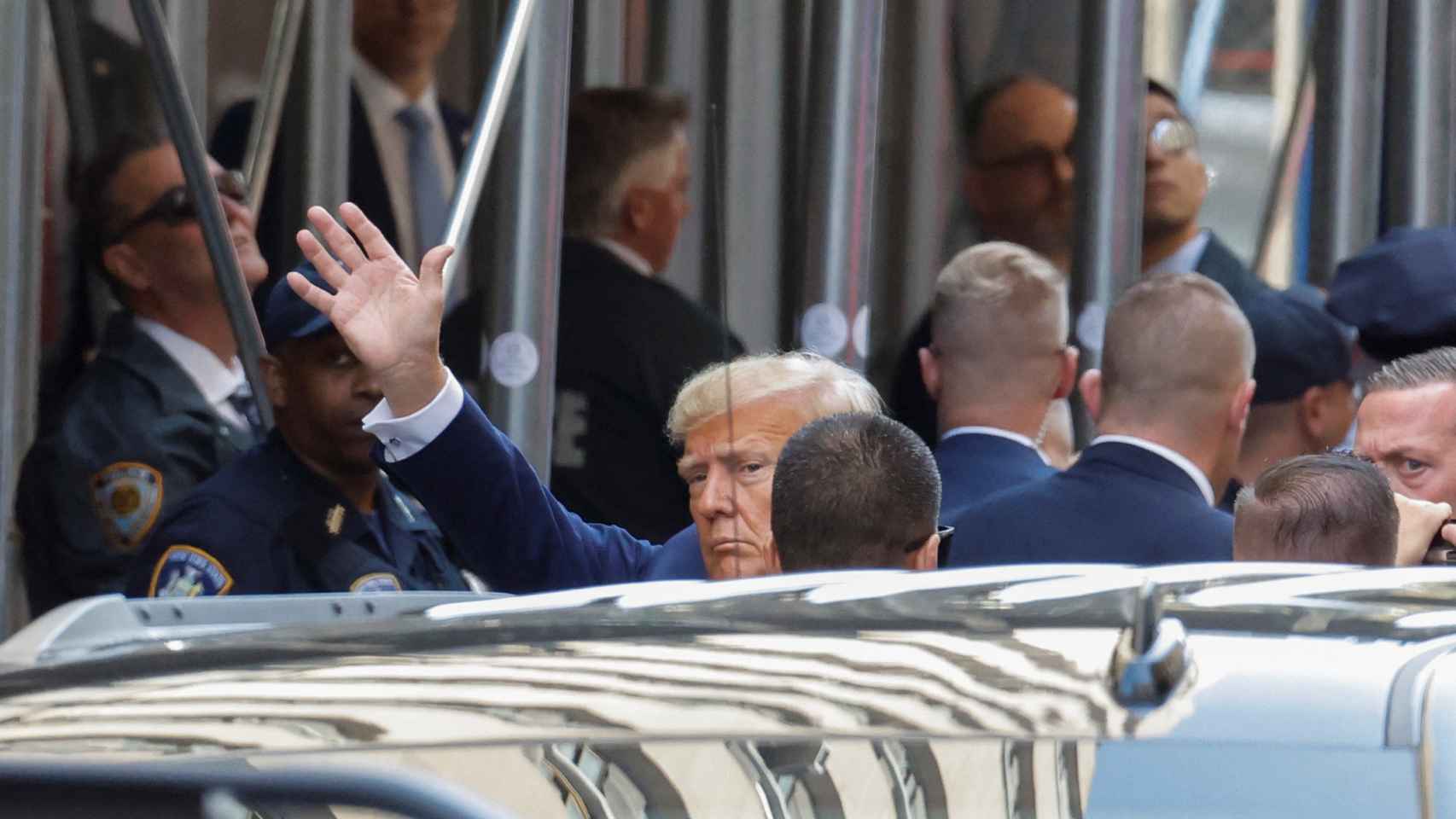 Donald Trump llega al Tribunal Penal de Manhattan.
