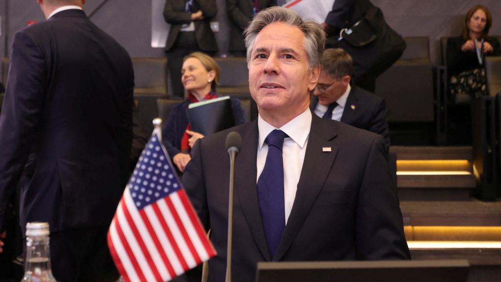 El secretario de Estado norteamericano, Anthony Blinken, durante la reunión de la OTAN en Bruselas
