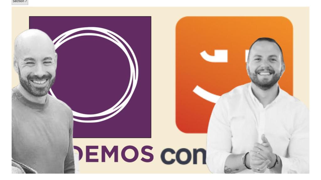 Xavi López y Rafa Mas, líderes de Podemos y Compromís en Alicante.