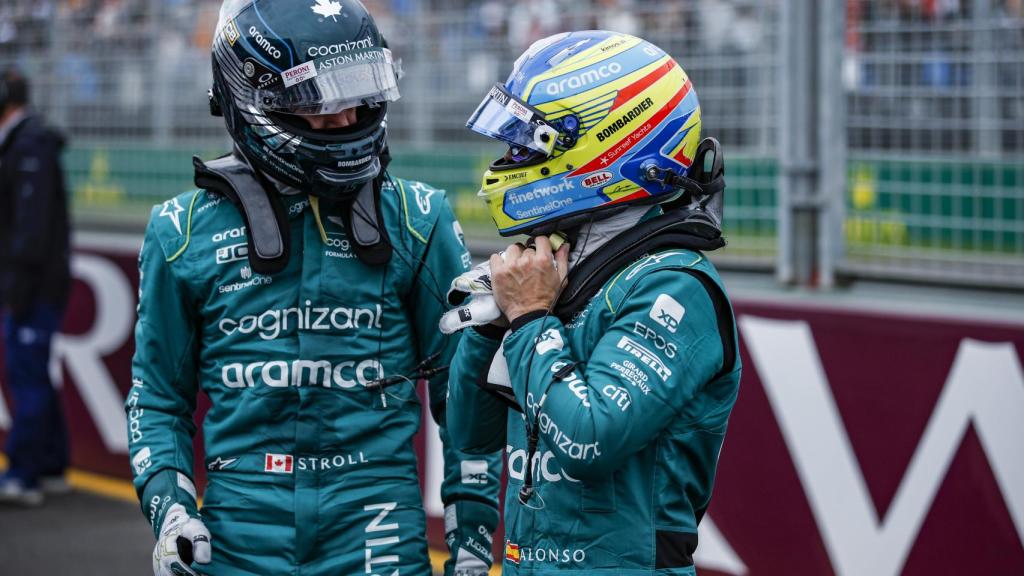Lance Stroll y Fernando Alonso en el Gran Premio de Australia en Melbourne