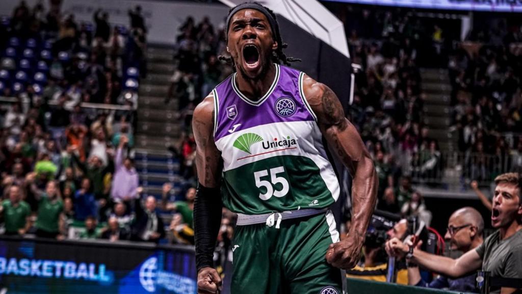 Kendrick Perry durante el Unicaja de Málaga vs. UCAM Murcia de la BCL