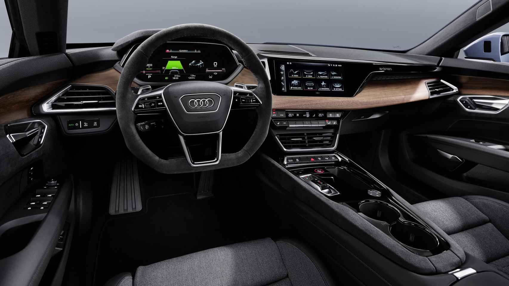 El Audi e-tron GT incorpora una pantalla central de 10,1 pulgadas.