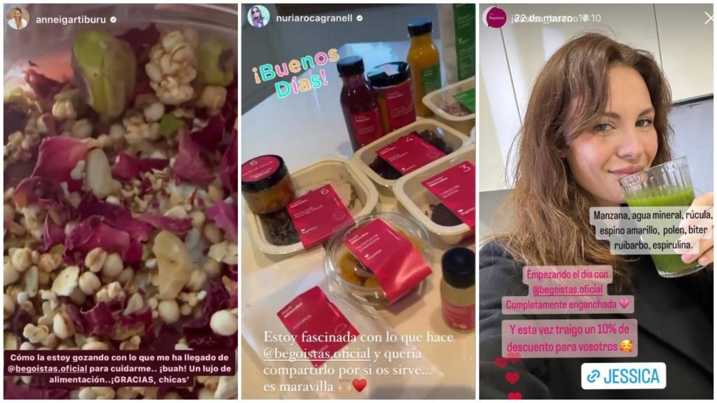 Anne Igartiburu, Nuria Roca y Jessica Bueno, probando y halagando los planes de nutrición de las hermanas Lluch.