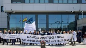 Concentración de trabajadores del Servicio de Mantenimiento del Hospital de Salamanca