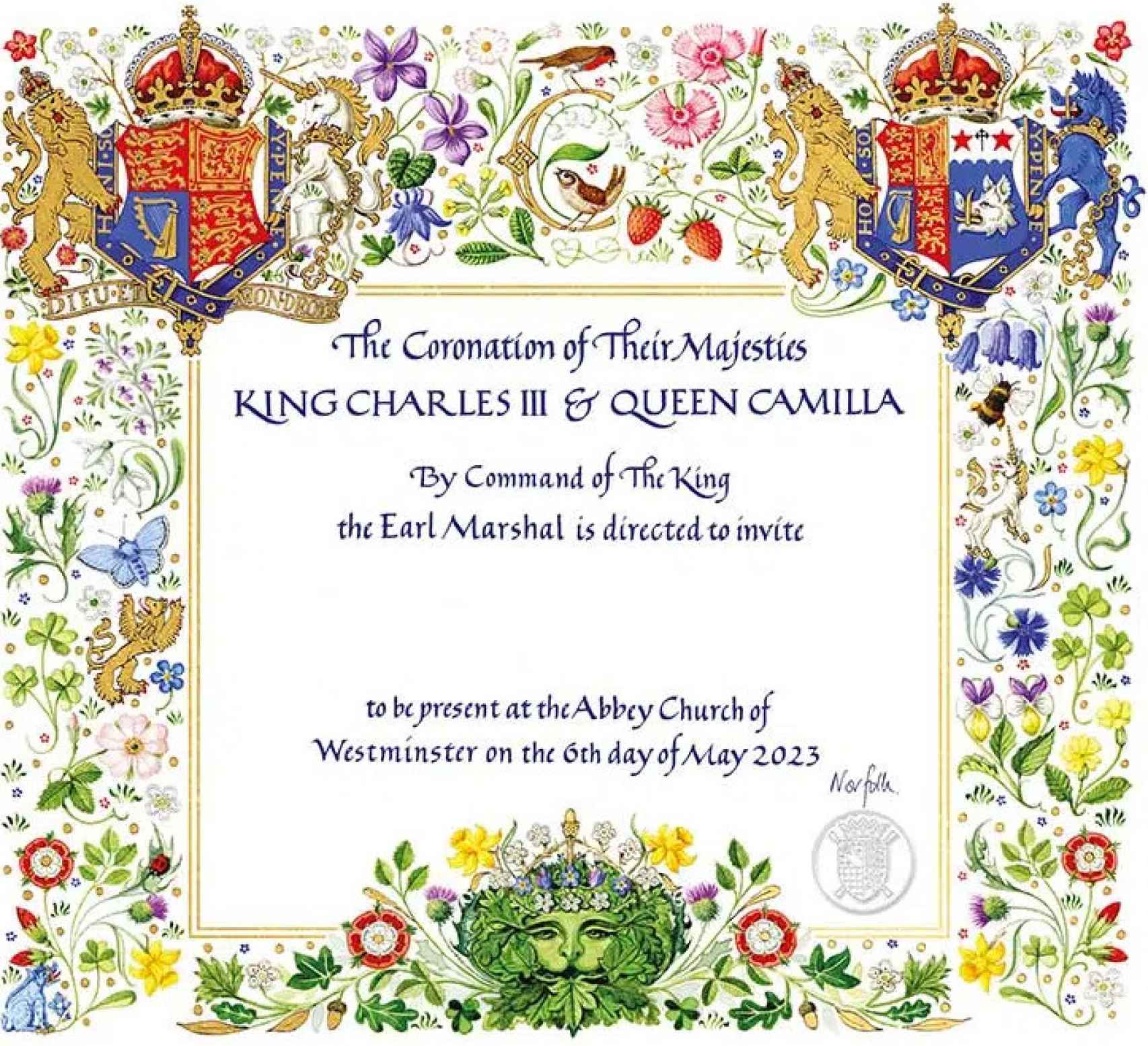 Invitación a la coronación de Carlos III.