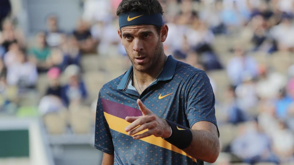 Del Potro, durante un partido de Roland Garros en 2019.