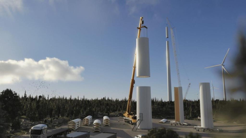 Construcción de torre de madera para aerogenerador