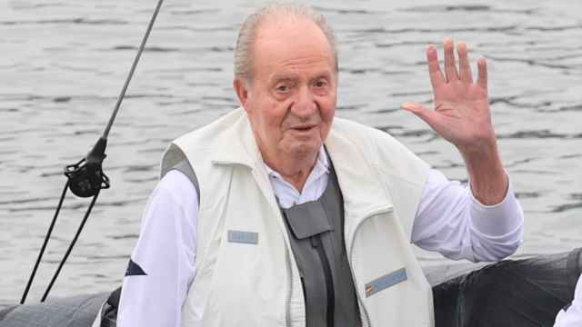 El rey Juan Carlos, durante su última visita a España, en mayo de 2022 en Sanxenxo.