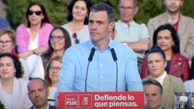 Pedro Sánchez, durante su discurso en un acto en Segovia.