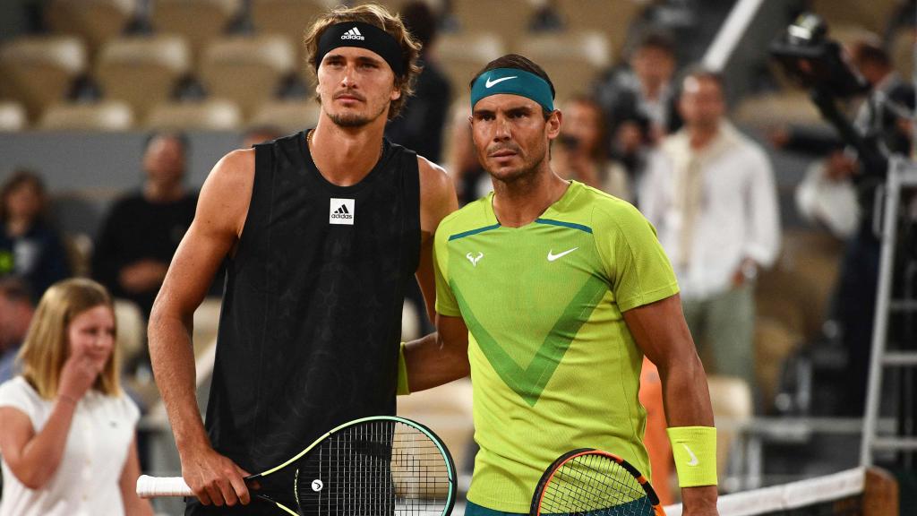 Alexander Zverev y Rafa Nadal, en la semifinal de Roland Garros 2022.