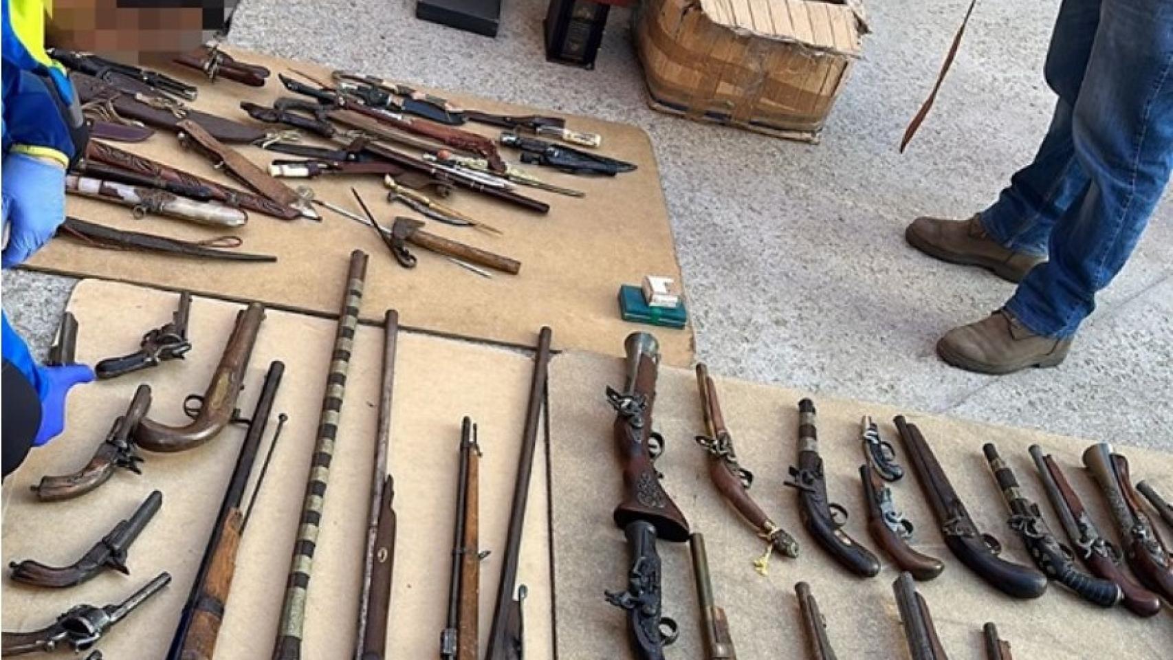 Las armas incautadas por la Guardia Civil