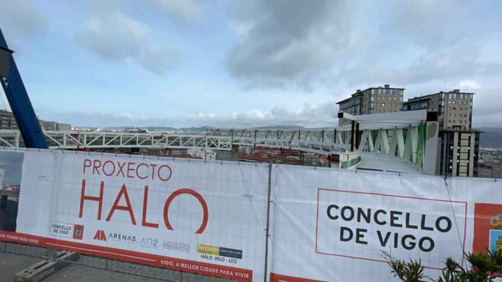 Obras del ascensor Halo, a 11 de abril de 2023.