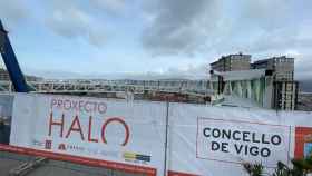 Obras del ascensor Halo, a 11 de abril de 2023.