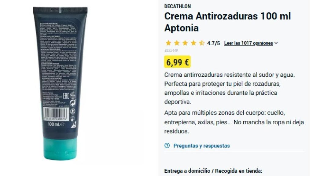 Crema antirozaduras.