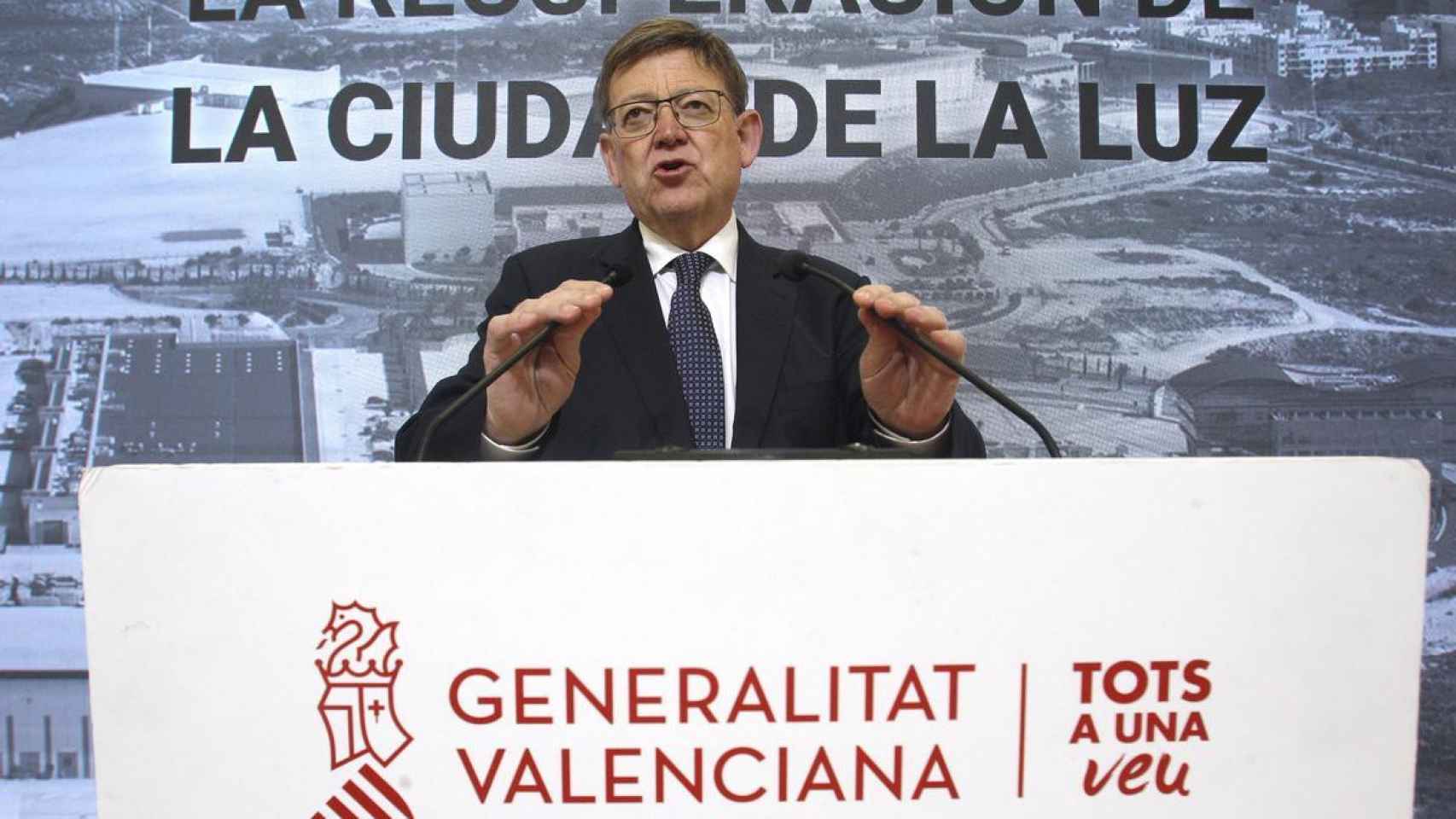 El presidente de la Generalitat, XImo Puig, después de que el Ejecutivo recuperase el control de los estudios.