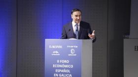El director y presidente ejecutivo de EL ESPAÑOL, Pedro J. Ramírez, durante su intervención en el II Foro Económico Español ‘La Galicia que viene’.