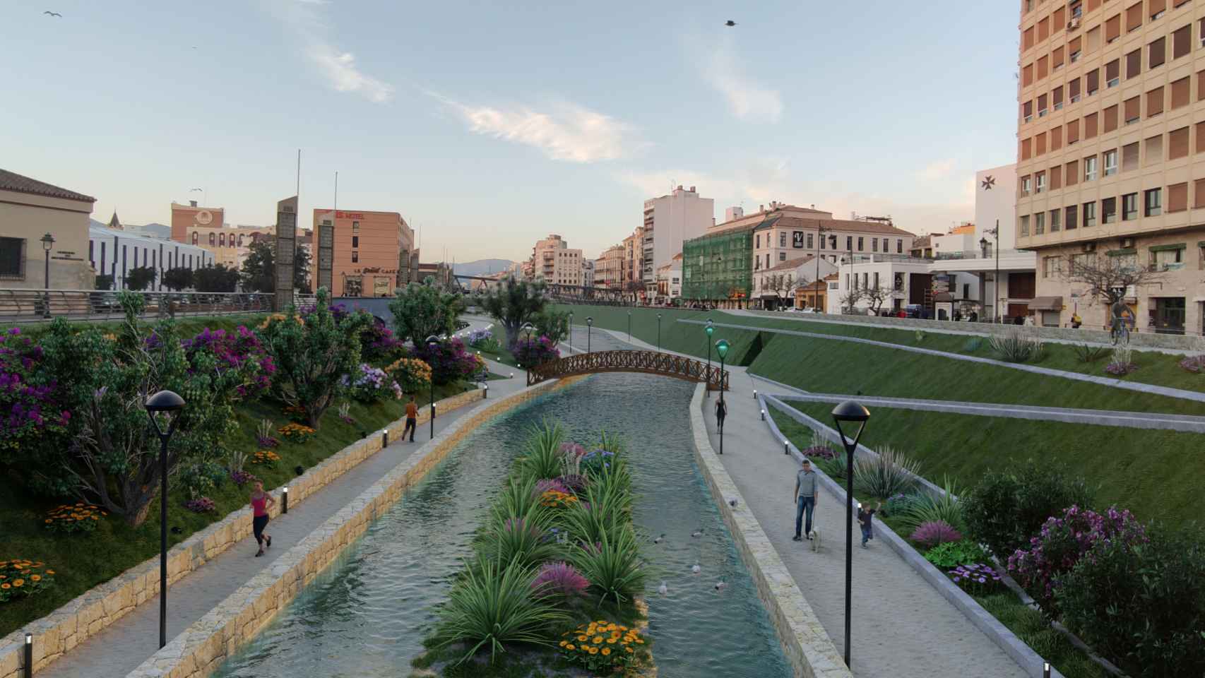 Parque fluvial en el río Guadalmedina propuesto por el PSOE.