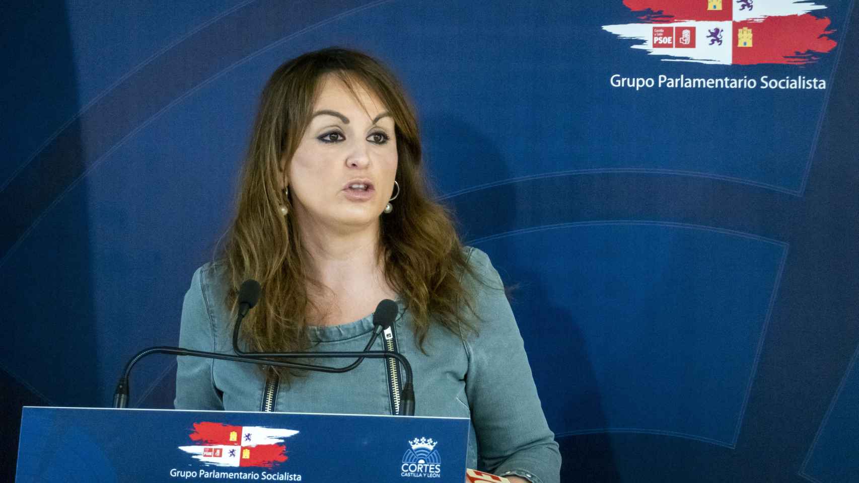 La viceportavoz del PSOE de Castilla y León, Patricia Gómez Urbán, en la rueda de prensa de este miércoles.