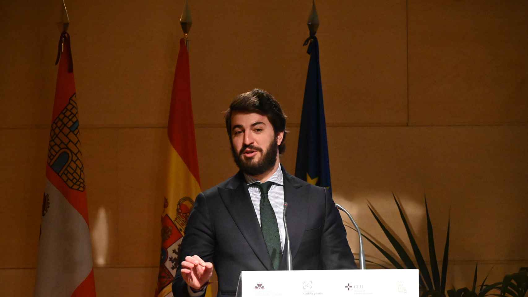El vicepresidente de la Junta de Castilla y León, Juan García-Gallardo, en un congreso