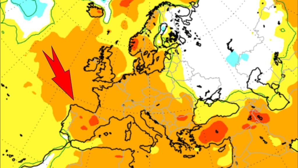 Anomalías de calor previstas para este verano en España. Severe-weather.eu.