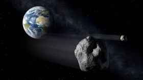 Ilustración de un asteroide cerca de la Tierra.