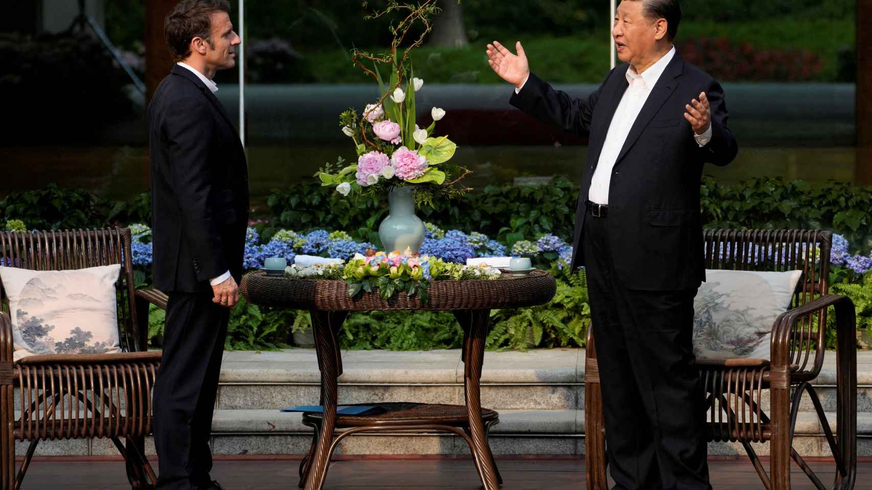 El presidente francés Macron en una visita de estado a China.