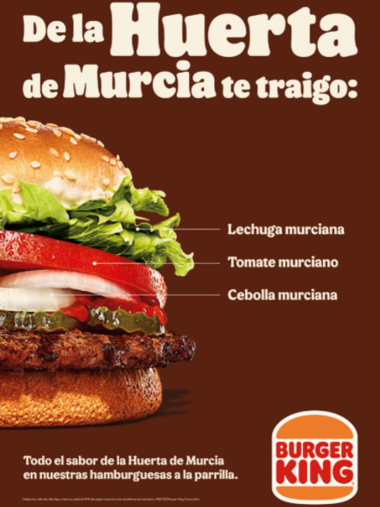 Uno de los mupis de Burger King que se pueden ver en las calles de Murcia durante las Fiestas de Primavera.