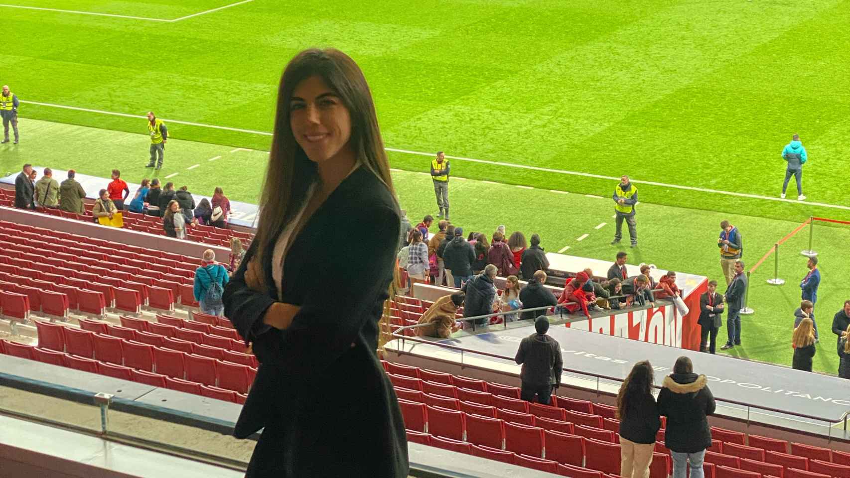 Fotografía personal de Carlota Planas en el estadio Wanda Metropolitano.