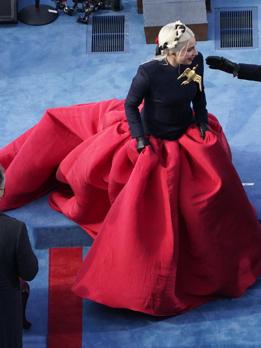 El vestido de Lady Gaga en la toma de posesión de Biden, en 2021.