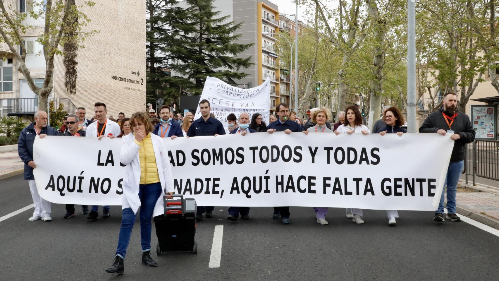 Manifestación del personal de mantenimiento del Hospital de Salamanca