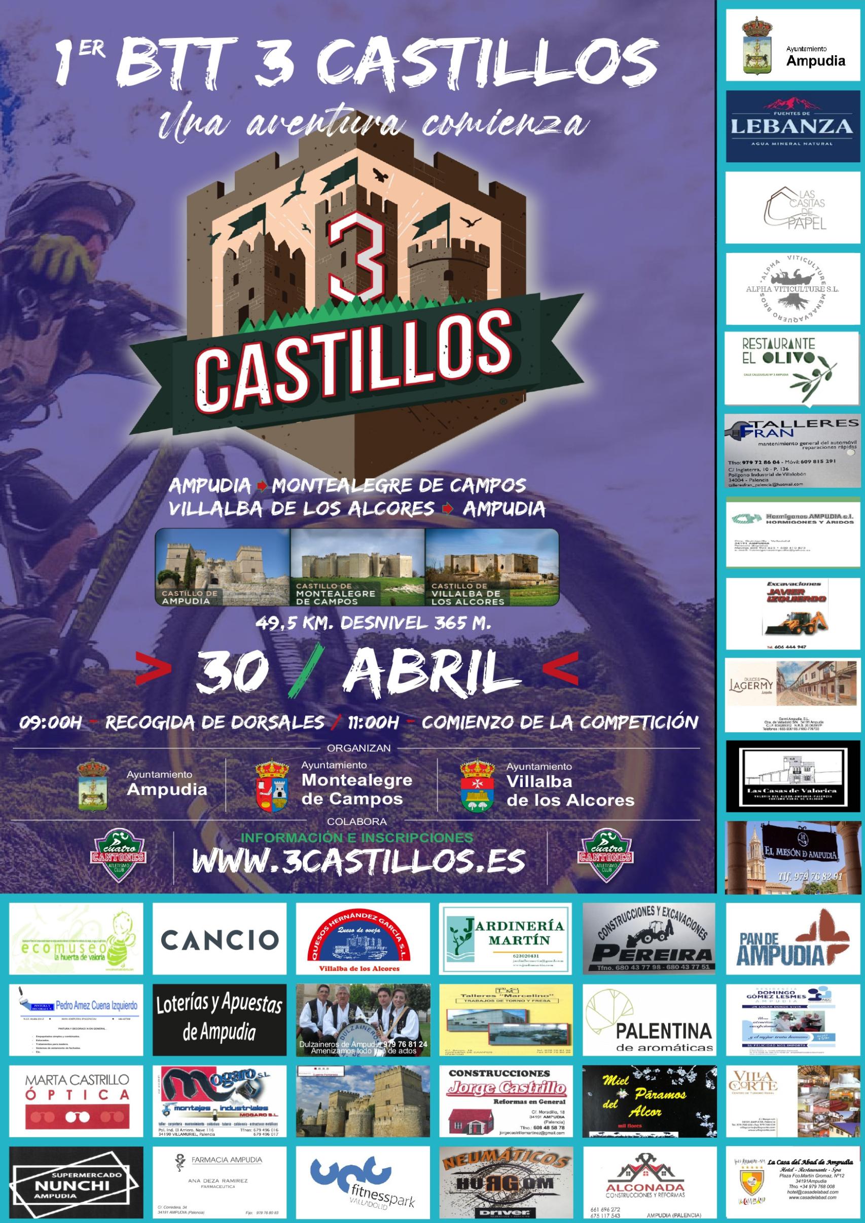 Cartel de la carrera 3 Castillos de Ampudia