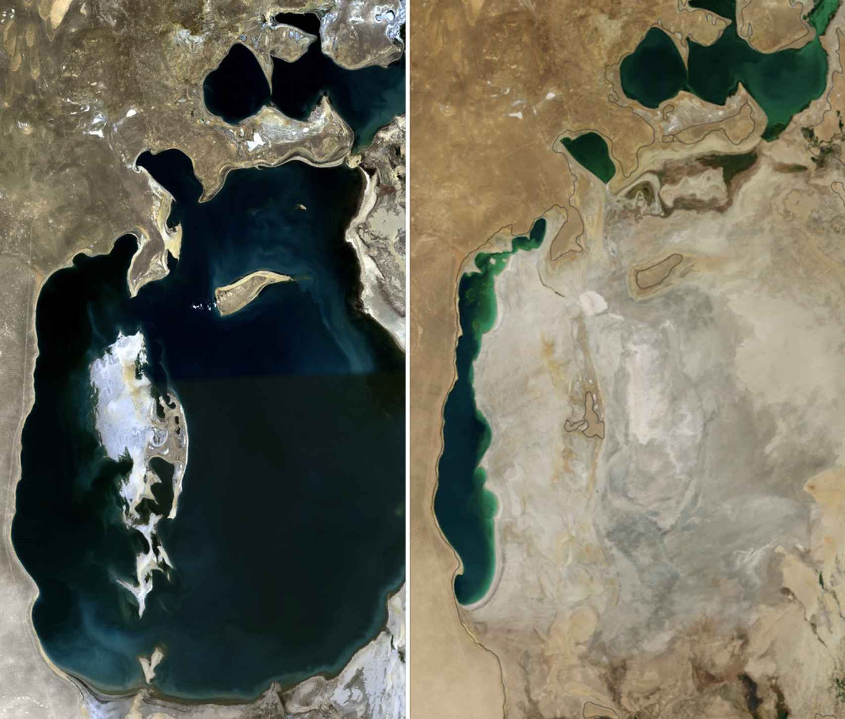 Evolución del Mar de Aral (1989-2014)