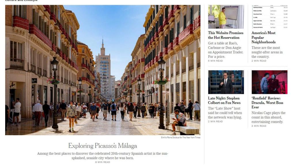 El artículo de Málaga y Picasso en The New York Times