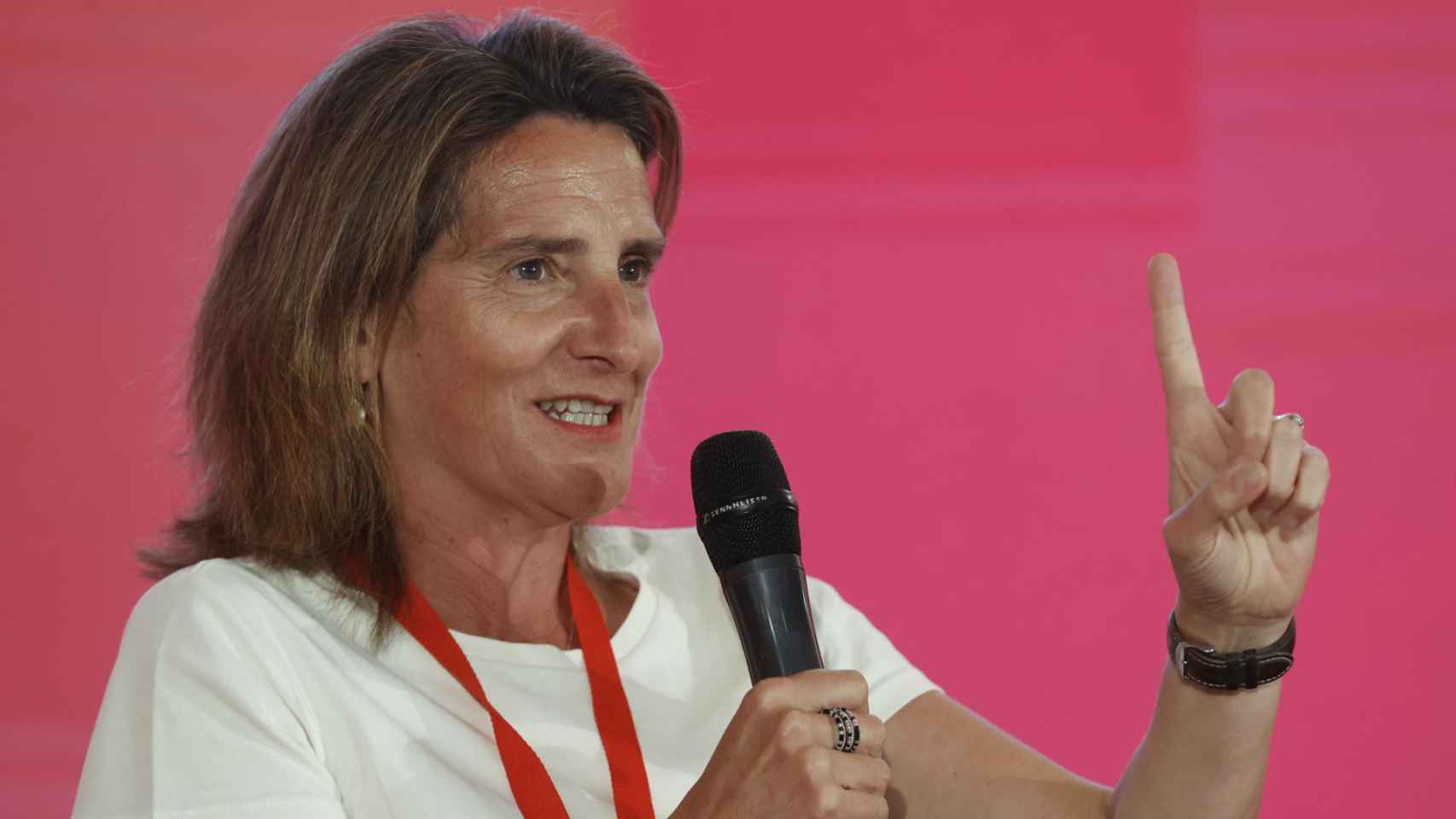 Teresa Ribera, durante su intervención en la Conferencia Municipal del PSOE en Valencia.