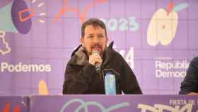 El ex secretario general de Podemos, Pablo Iglesias, este sábado durante la Fiesta de Primavera de Podemos.
