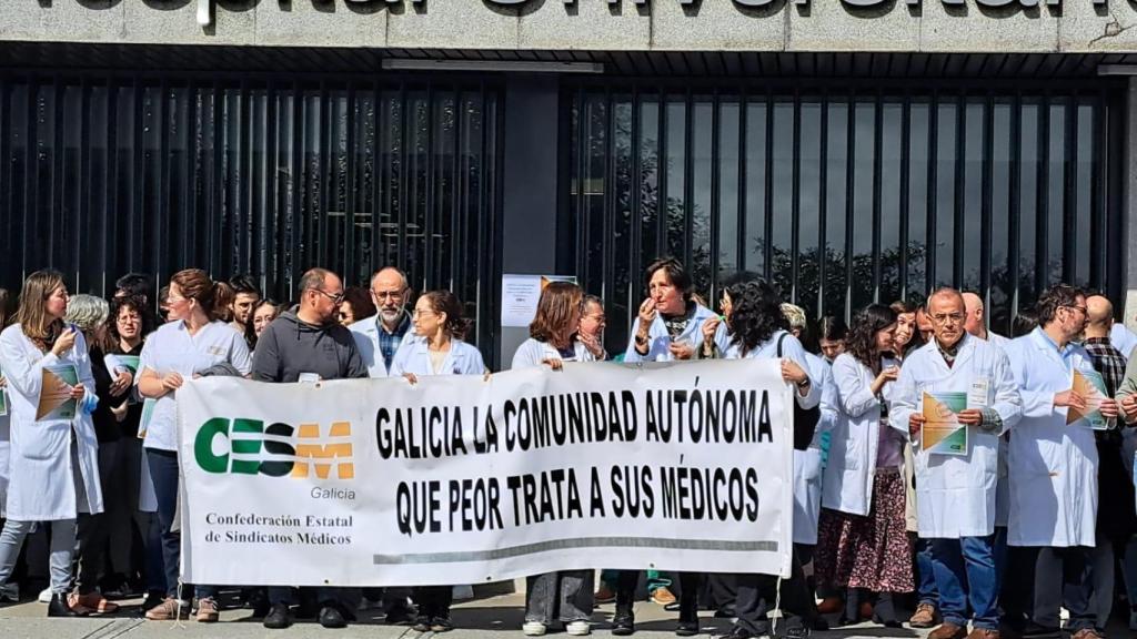 Imagen de archivo de la huelga de médicos en Galicia.