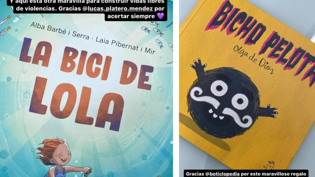 La ministra ha recibido estos dos libros de regalo para sus hijos.