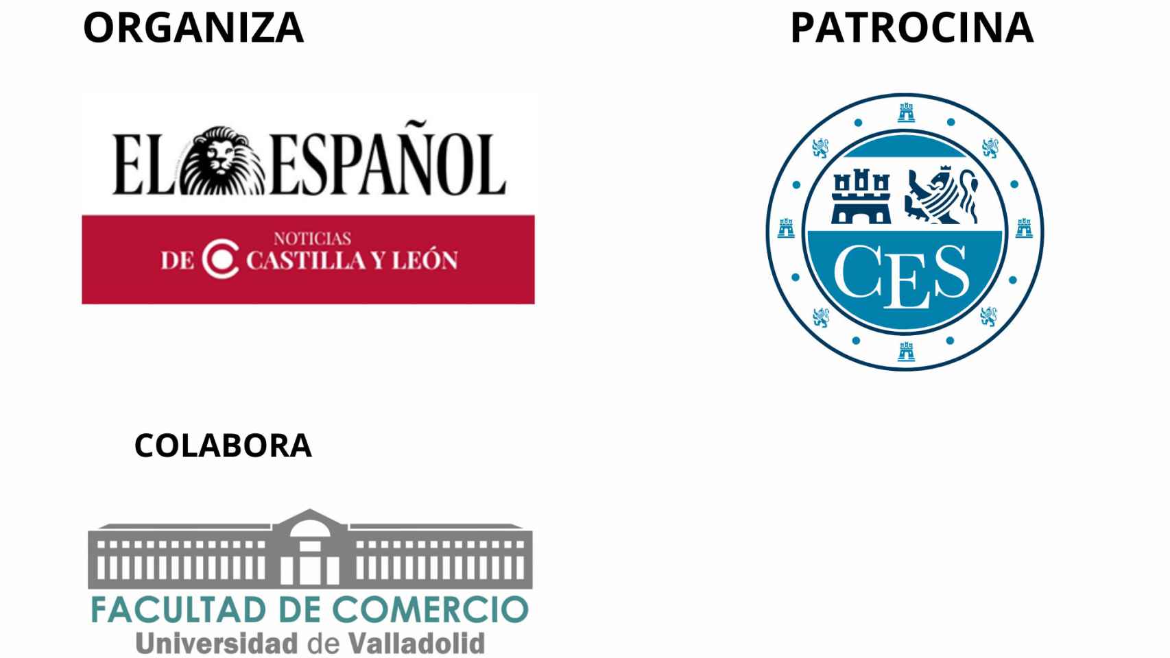 Cartel de patrocinadores del foro 'Retos del Comercio de Proximidad en Castilla y León' organizado por EL ESPAÑOL - Noticias de Castilla y León