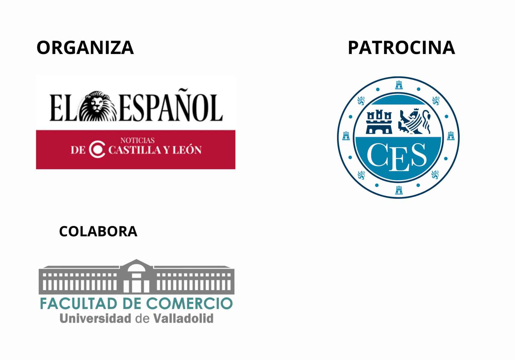 Cartel de patrocinadores del foro 'Retos del Comercio de Proximidad en Castilla y León' organizado por EL ESPAÑOL - Noticias de Castilla y León