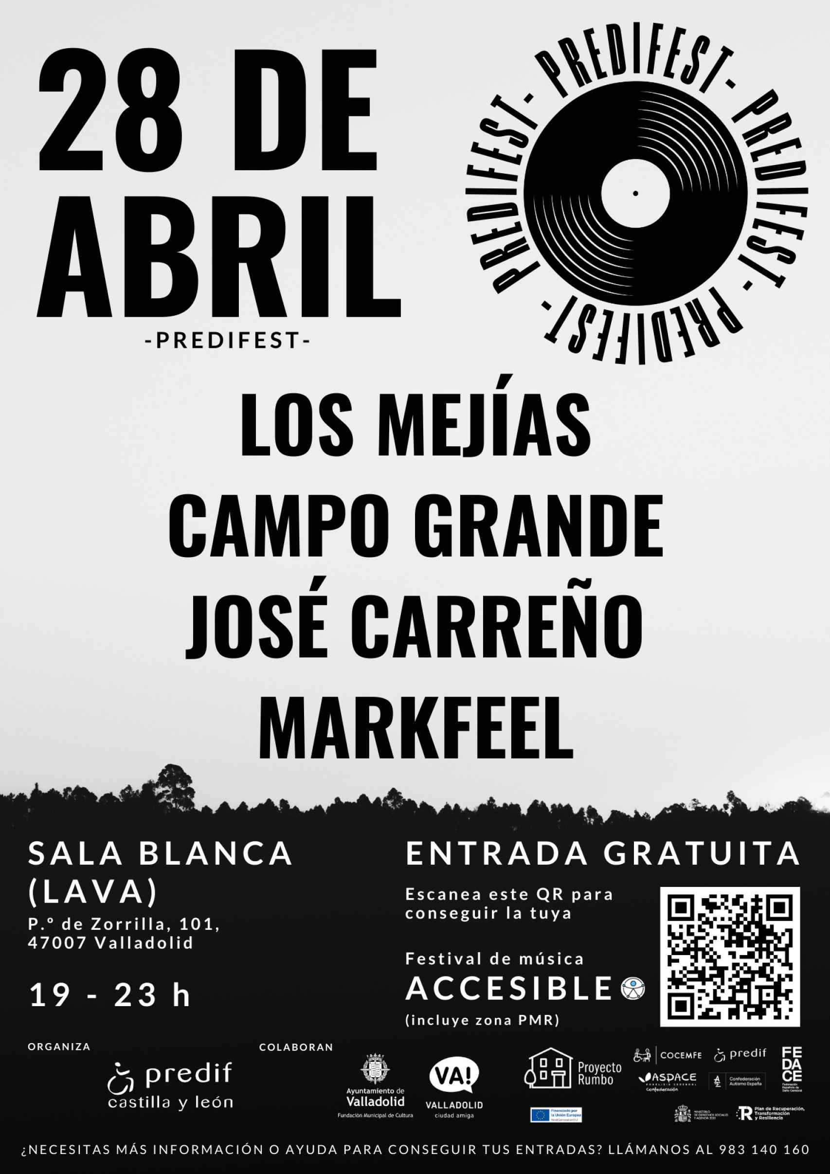 Cartel del PREDIFEST, el primer festival de música accesible que se celebra en Valladolid