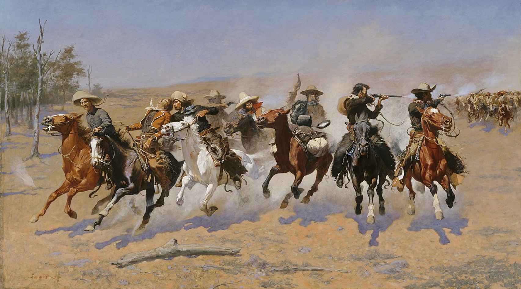 Frederic S. Remington: 'A Dash for the Timber' (1889).