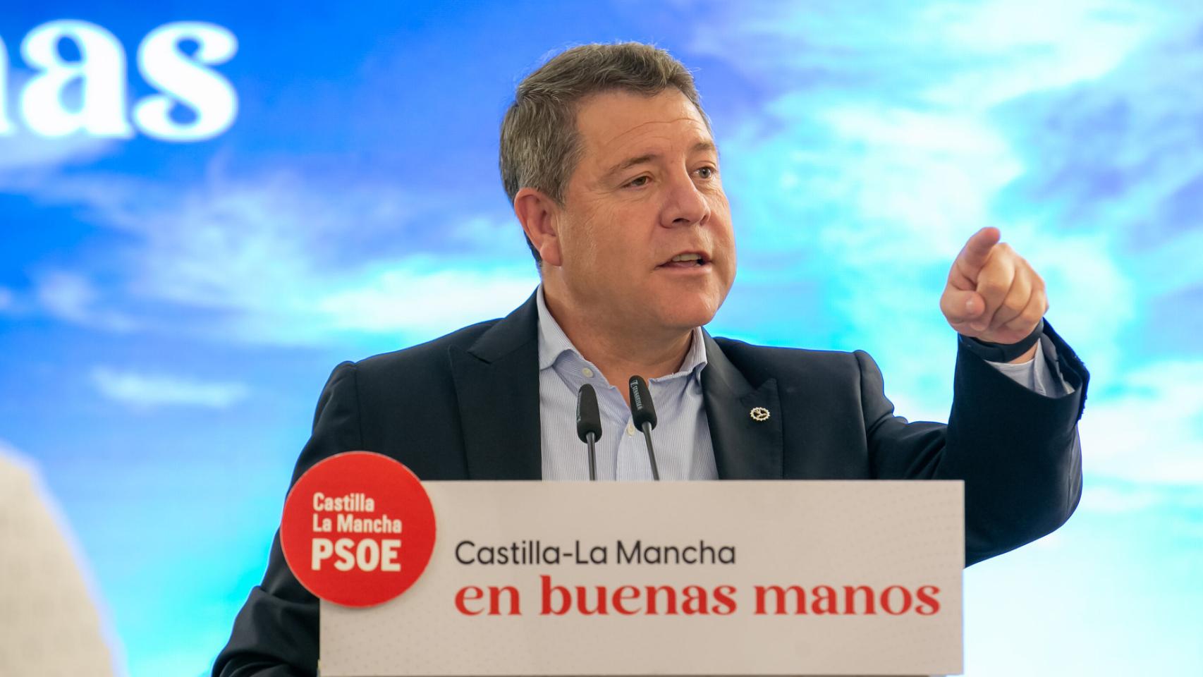 Emiliano García-Page en Montiel (Ciudad Real). Foto: PSOE CLM.