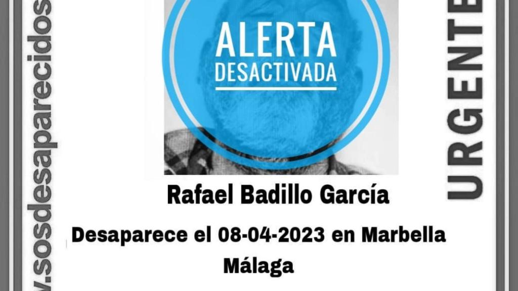 Hallan con vida en San Pedro Alcántara a Rafael Badillo, que estaba desaparecido desde el 8 de abril