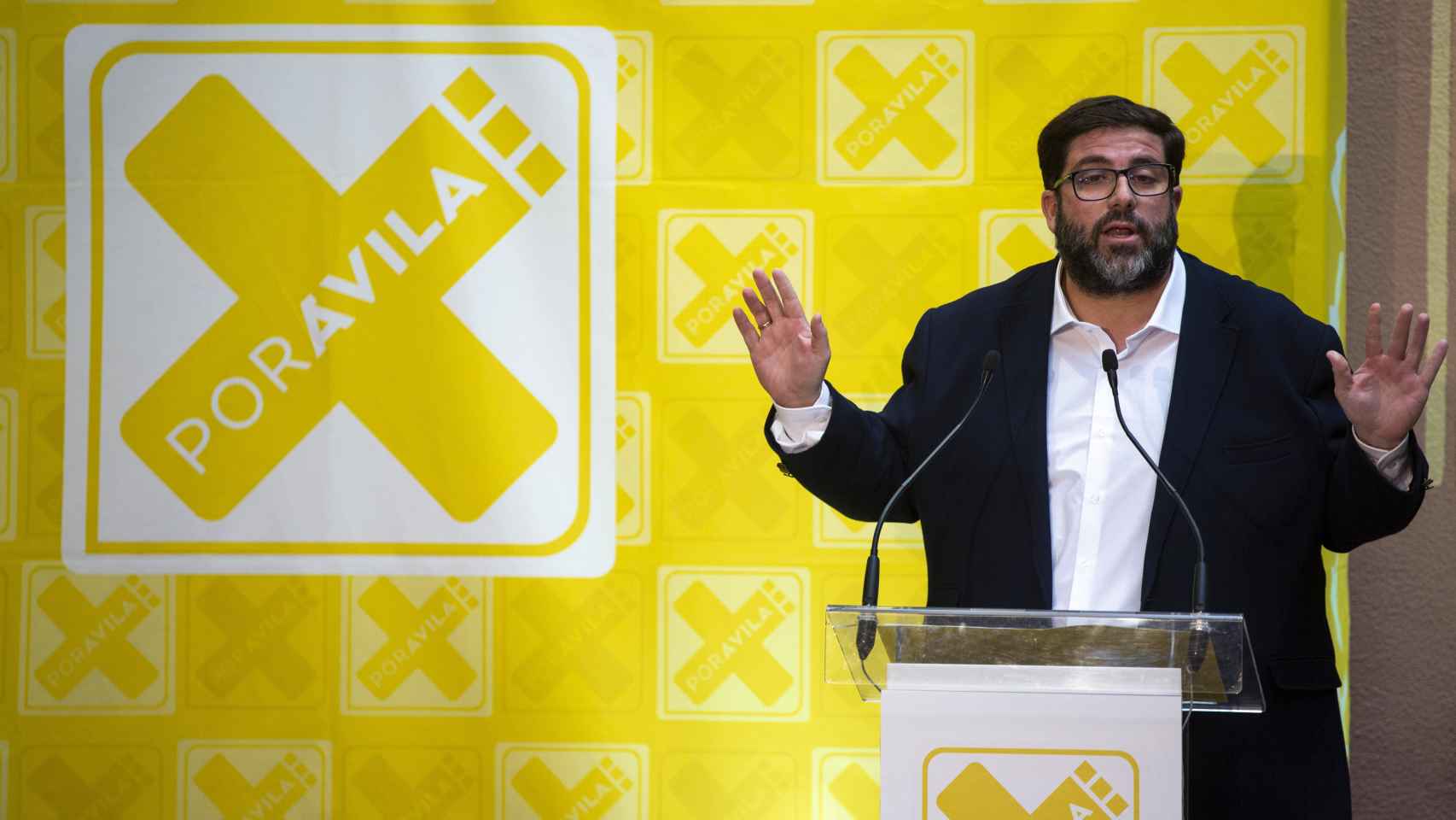 Jesús Sánchez Cabrera, alcalde de Ávila y candidato de Por Ávila, durante la presentación de su lista electoral, este miércoles.