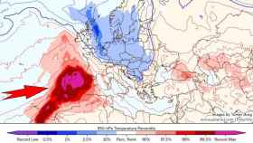 Anomalías de temperaturas previstas para España a finales de abril. Meteored.